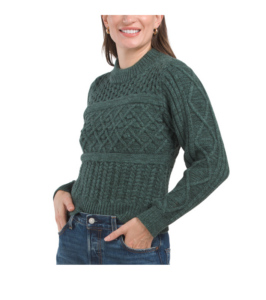 Image of sale on Kira Cable Knit Cropped Sweater