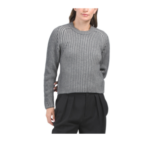 Image of sale on Wool and Cashmere Ribbed Crew Neck Sweater