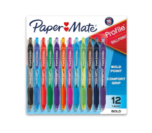 Image of sale on Profile Retractable Ballpoint Pens, Bold (1.4mm), Assorted Colors, 12 Count
