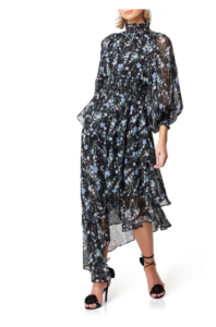 Image of sale on Wistfully Floral Print Tiered Asymmetric Hem Dress