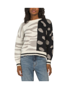 Image of sale on Crew Neck Spots Animal Sweater