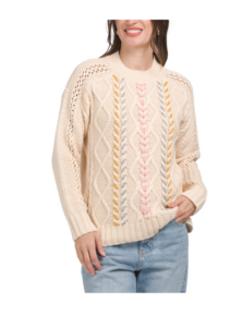 Image of sale on Grace Pull over Cable Knit Sweater