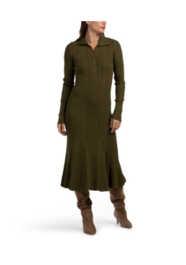 Image of sale on Long Sleeve Collared Sweater Dress