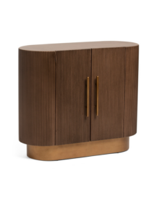 Image of sale on 32x28in Fluted Wood Rounded 2 Door Cabinet