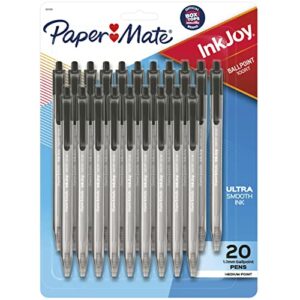 Image of sale on Paper Mate Inkjoy 100rt Retractable Ballpoint Pens, Medium Point (1.0mm), Black, 20 Count