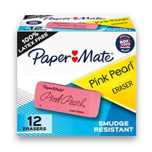 Image of sale on Paper Mate Erasers | Pink Pearl Large Erasers, 12 Count