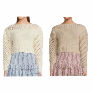 Image of sale on Larson Knit Alpaca Blend Cropped Pullover