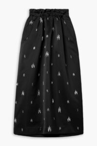 Image of sale on Alexia Crystal-embellished Duchesse-satin Midi Skirt