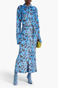 Image of sale on Belted Terry-jacquard Maxi Dress