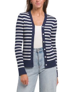 Image of sale on Ava Stripe Button Down Sweater Cardigan