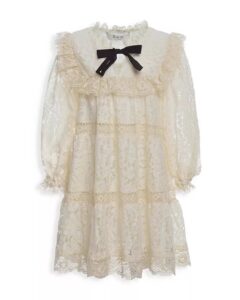 Image of sale on Girls’ Seraphina Stone Lace Long Sleeved Midi Dress – Little Kid, Big Kid