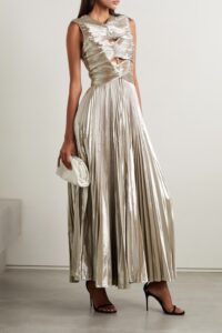 Image of sale on Kandoro Cutout Plissé-lamé Maxi Dress