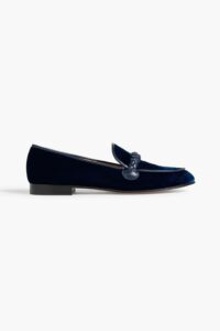 Image of sale on Belem Leather-trimmed Velvet Loafers