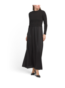 Image of sale on Long Sleeve Satin Skirt Maxi Sweater Dress Size Xl