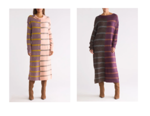 Image of sale on Telluride Two Tone Stripe Sweater Dress