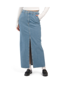 Image of sale on Lu High Rise Denim Maxi Skirt