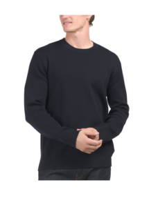 Image of sale on Luis 6430 Cotton Blend Textured Crew Neck Sweater