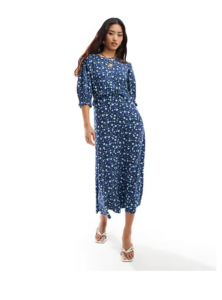 Image of sale on Felicia Midi Dress in Ditsy Blue Floral