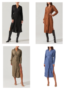 Image of sale on Belted Long Sleeve Midi Shirtdress