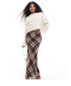 Image of sale on Maxi Skirt in Pink Plaid