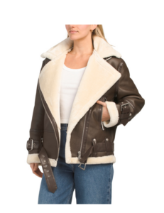 Image of sale on Shearling Coat with Spill out Details