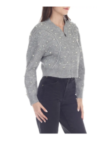 Image of sale on Pearly Crop Zip Cardigan