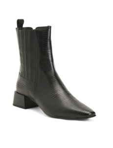 Image of sale on Leather Croc Embossed Booties
