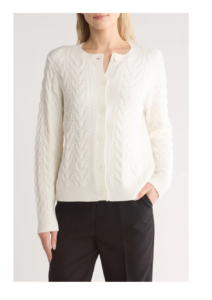 Image of sale on Button Front Cable Knit Cardigan