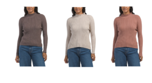 Image of sale on Ruffle Neck Ribbed Sweater