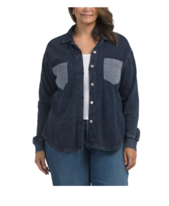 Image of sale on Long Sleeve 2 Pocket Oversized Shacket