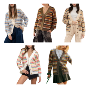 Image of sale on Diamond Print Button Front Cardigan