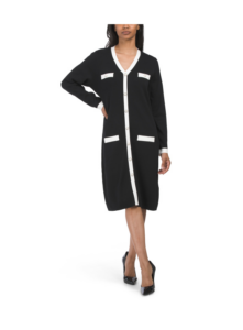 Image of sale on Pearl Button Contrast Sweater Dress
