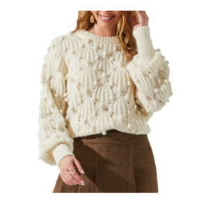 Image of sale on Lexi Pointelle Pom Sweater