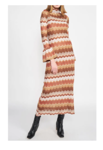 Image of sale on Wavy Stripe Long Sleeve Sweater Dress