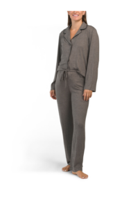 Image of sale on 2pc Oasis Notch Collar Long Sleeve Pajama Set