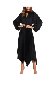 Image of sale on Eloise Pleated Balloon Sleeve Midi Dress