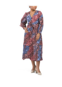 Image of sale on Ferris Pleated V-neck Midi Dress