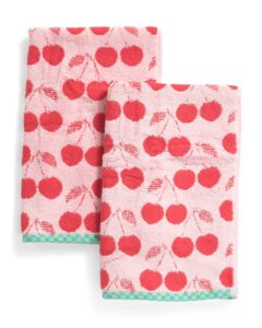 Image of sale on Set of 2 Cherry Pattern Hand Towels