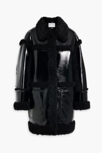 Image of sale on Elsie Faux Shearling-trimmed Vinyl Coat
