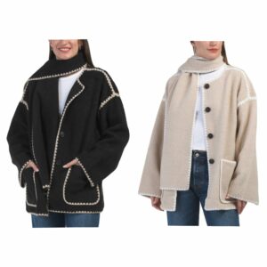 Image of sale on Button Front Scarf Jacket
