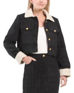 Image of sale on Crop Jacket with Contrast Collar