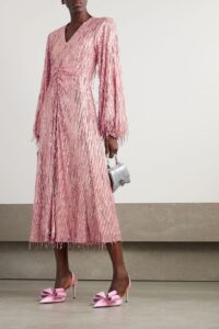 Image of sale on Sirin Sequined Chiffon Midi Dress