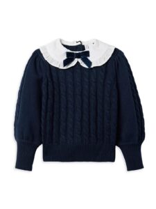 Image of sale on Baby Girl’s, Little Girl’s & Girl’s the Cable-knit Bow Sweater