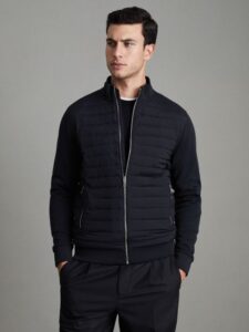 Image of sale on Hybrid Quilt and Knit Zip-through Jacket