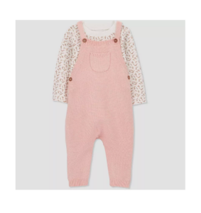 Image of sale on Baby Girls’ Floral Undershirt & Bottom Set – Pink