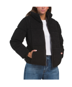 Image of sale on Zip Front Mixed Media Teddy Jacket