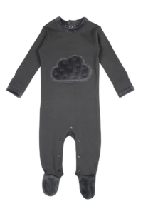 Image of sale on Velveteen Trim Organic Cotton Footie