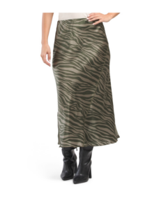 Image of sale on Silk Charmeuse with Zebra Stripe Maxi Skirt