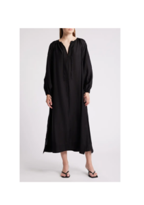 Image of sale on Tie Neck Long Sleeve Midi Dress
