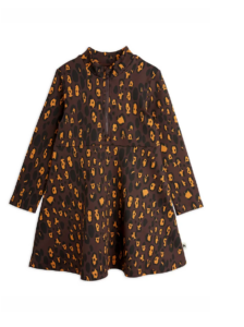 Image of sale on Kids’ Leopard Print Long Sleeve Cotton Half-zip Sweatshirt Dress